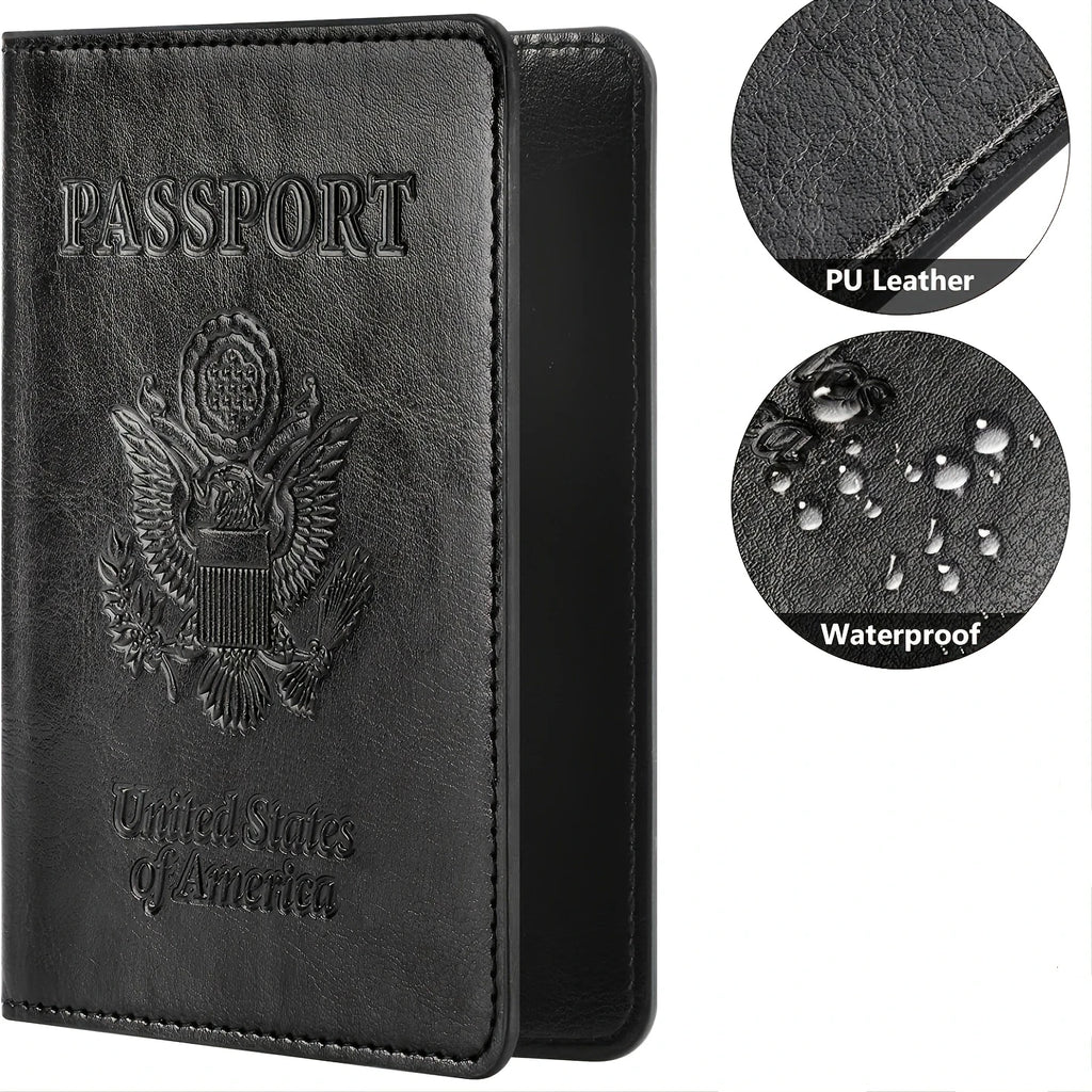 Passport Holder Cover Wallet Travel Essentials RFID Blocking Leather Card Case International Travel Must Haves Travel Accessorie
