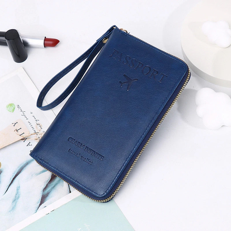 Fashion Multi-Function Travel RFID Passport Holder Cover Case Women Men PU Leather Doccuments Packet Ticket Protective Bags