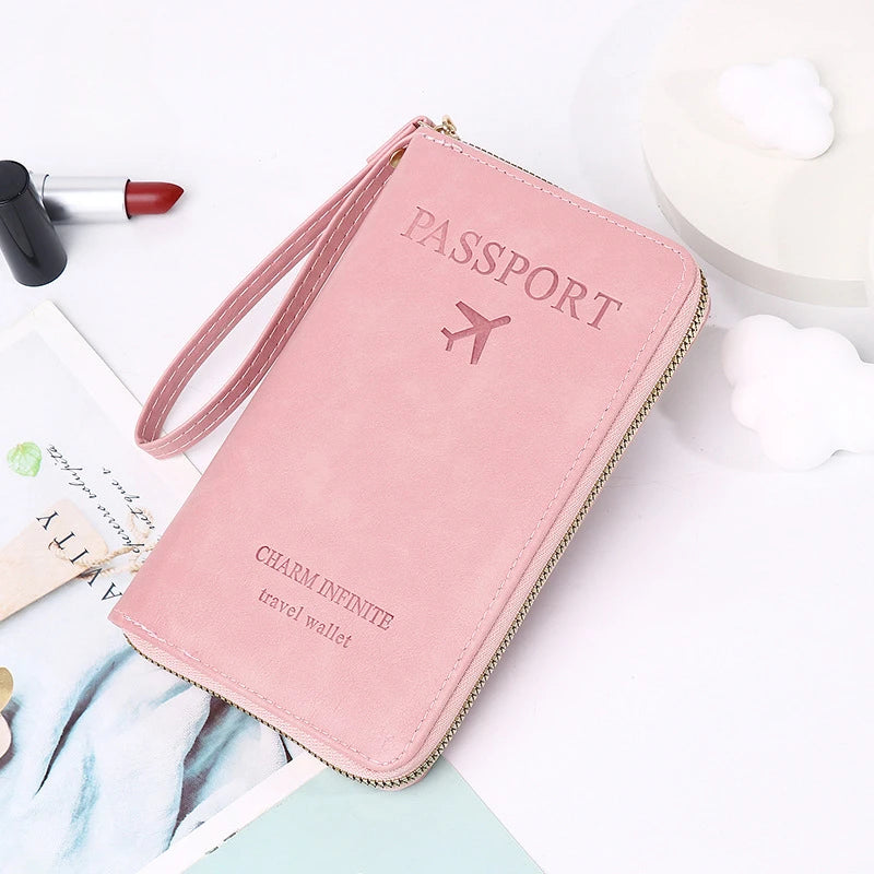 Fashion Multi-Function Travel RFID Passport Holder Cover Case Women Men PU Leather Doccuments Packet Ticket Protective Bags