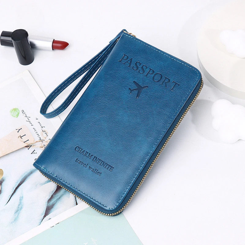Fashion Multi-Function Travel RFID Passport Holder Cover Case Women Men PU Leather Doccuments Packet Ticket Protective Bags